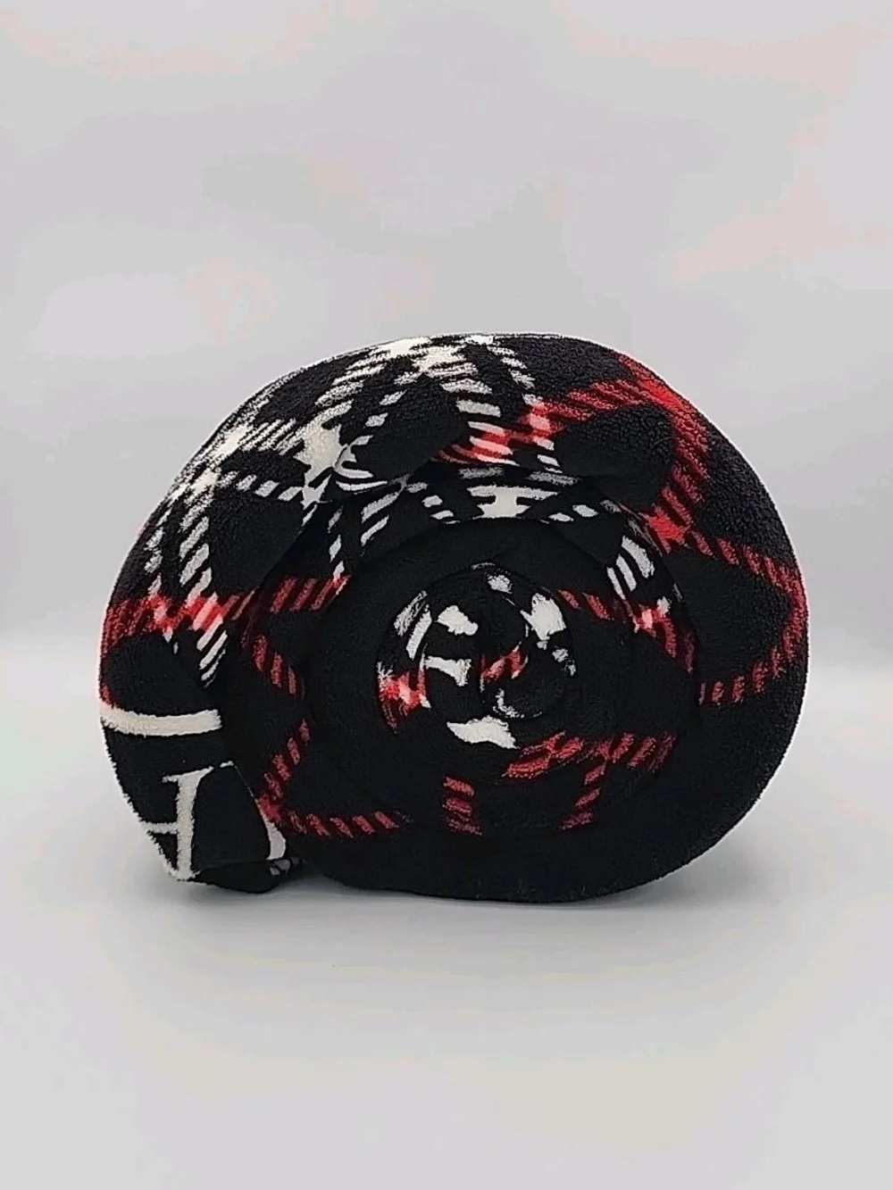 Victoria' Secret Cozy Plush Black Red White Plaid Sherpa Blanket Christmas NEW